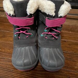 Cat & Jack Gray and Pink Kids Boots